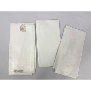 Shamrock All Pure Linen Napkins Made in Ireland‎ Set of 3 Damask Floral